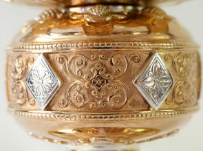 Solid silver antique French Romanesque St Remy Chalice.